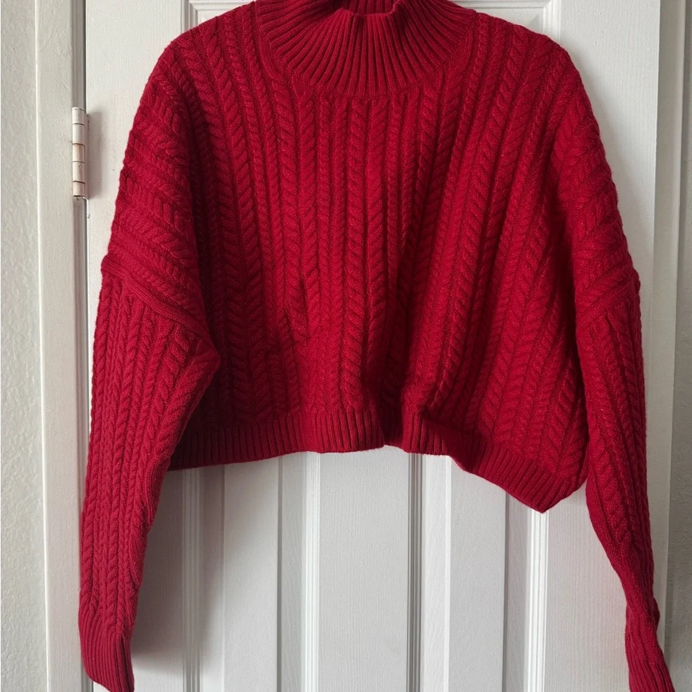 NWT Banana Republic Red Cable Knit Sweater - Picture 1 of 6